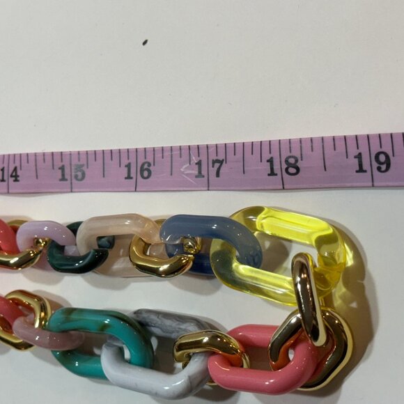 🌈 Plunder Designs Color Pop Acrylic Chain Necklace – Statement Jewelry NEW - Picture 3 of 3